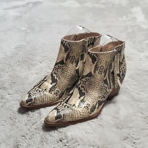 Sam Edelman Snake Print Ankle Boots